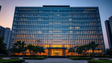 Modern corporate office building, illustrating Google’s first local office in Islamabad