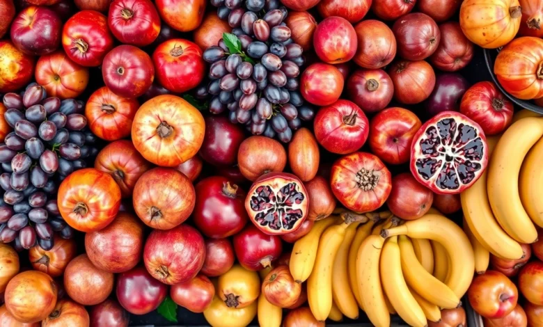 September fruits in Pakistan on a market stall